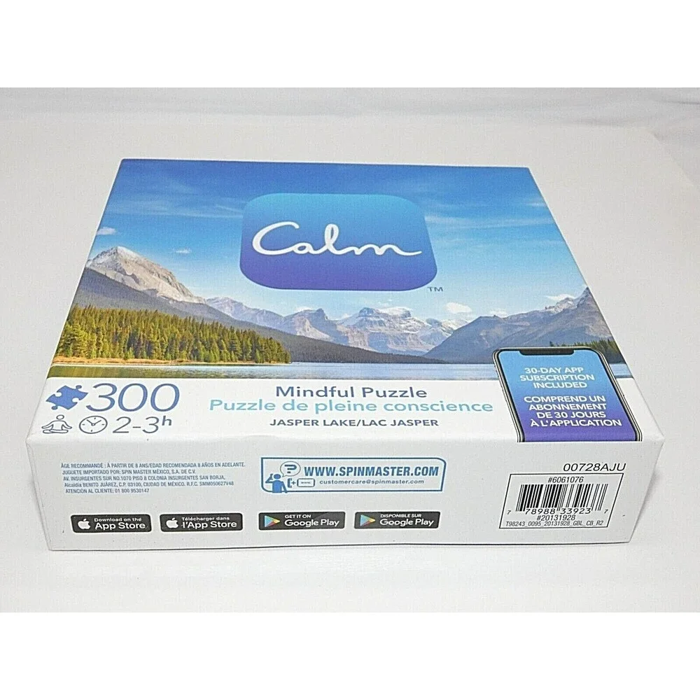 Calm Mindful Jigsaw Puzzle JASPER LAKE 300 Pieces Spinmaster w/ Poster 24x18 New